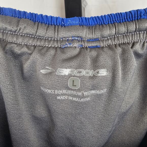 Brooks Blue Running Shorts L Equilibrium Technology Split Hem Liner - Picture 3 of 3